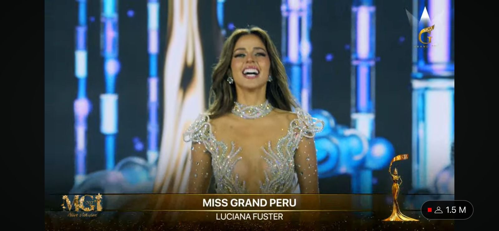 Luciana Fuster quedó en el Top 5 en la gran final del Miss Grand International, el cual se realiza hoy en Vietnam.