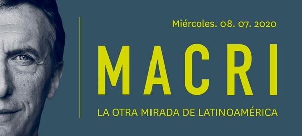 El anuncio de la conferencia en la que participó Macri. 