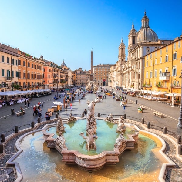 Piazza Navona, en el centro histórico de Roma (Getty)
