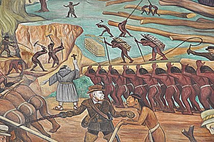 Mural de Diego Rivera sobre el desembarco de españoles en Veracruz (Foto: Flickr)