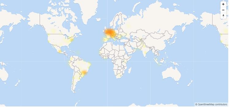 Las zonas donde WhatsApp está caído según DownDetector.