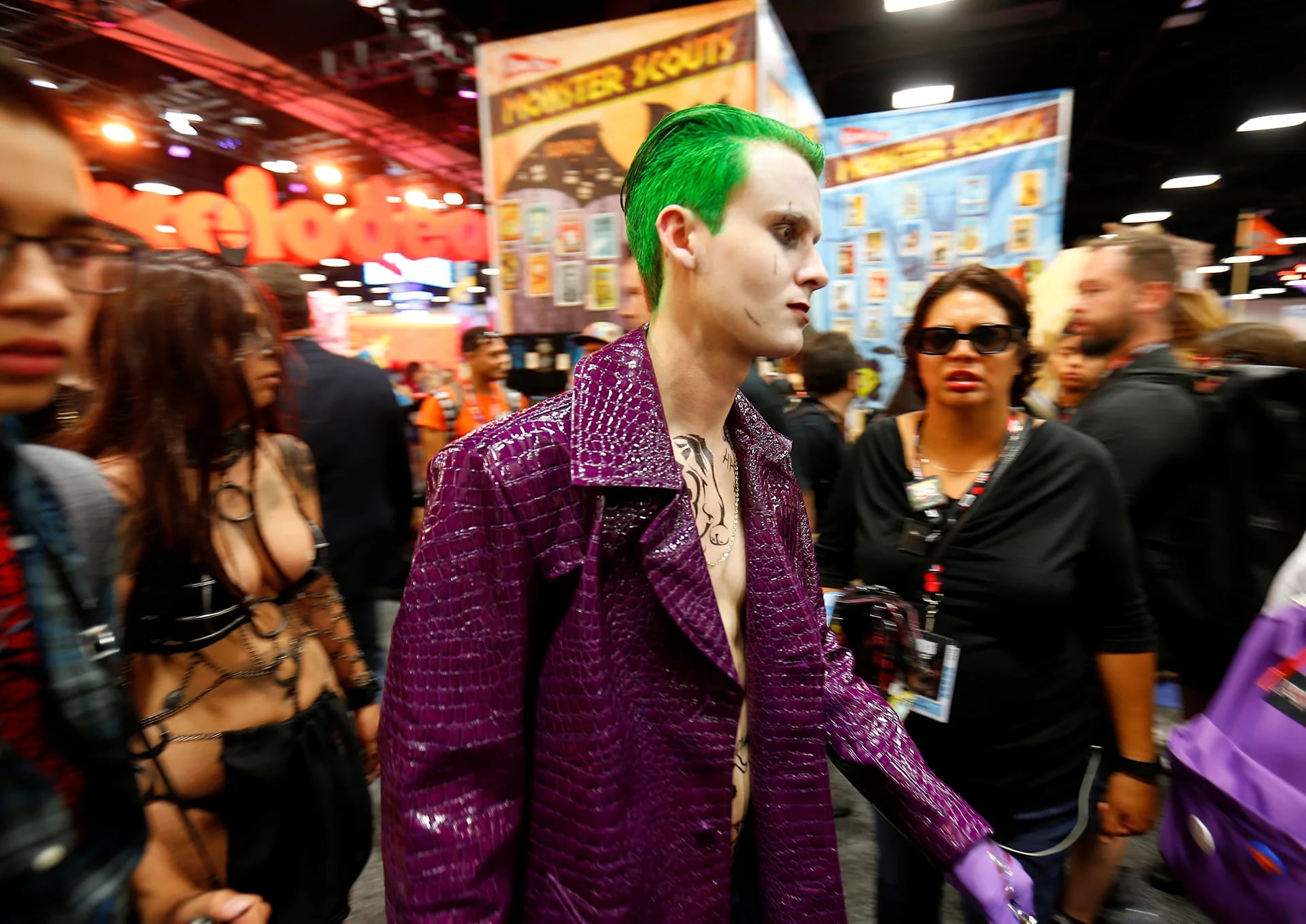 Algunos de los disfraces más repetidos son los de Suicide Squad. Acá el Joker de Jared Leto (Reuters)