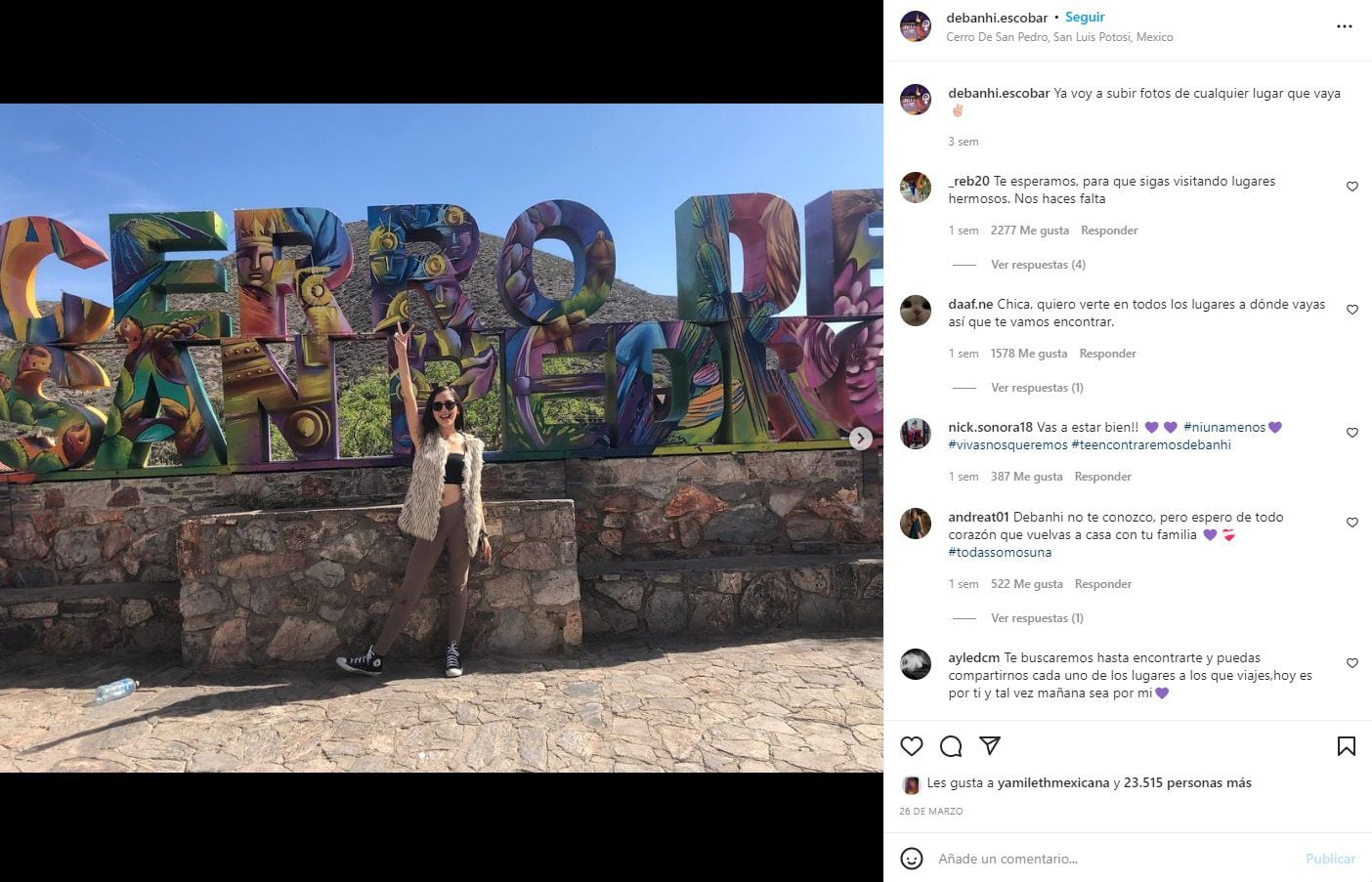 En su última publicación de Instagram, Debanhi Escobar se muestra sonriente en San Luis Potosí. Foto: tomada de Instagram @debanhi.escobar