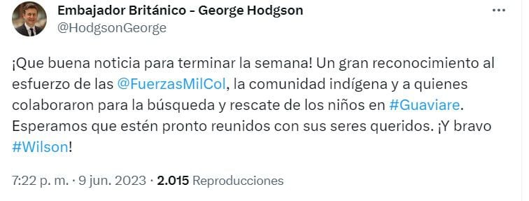 Así fue la reacción del embajador británico George Hodgson