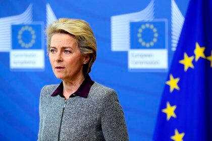 La presidenta de la Comisión Europea, Ursula von der Leyen. (Francois Walschaerts, Pool Via AP)
