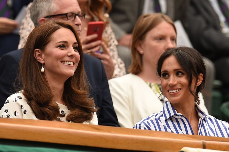 Kate y Meghan, juntas en Wimbledon (AFP)