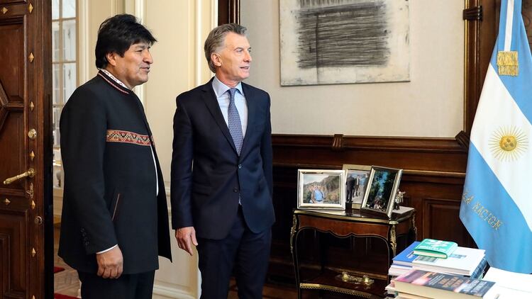 Macri y Evo Morales en la última reunión que mantuvieron en Buenos Aires