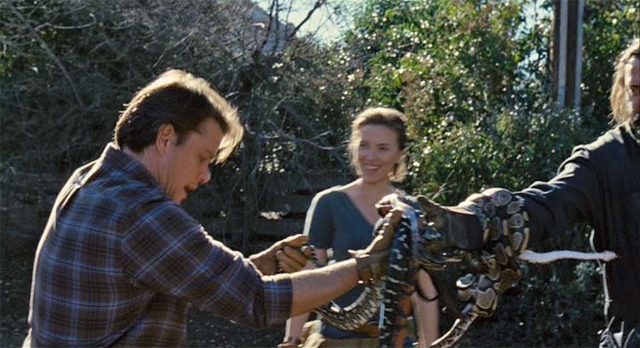 Scarlett Johansson ha confermato che Matt Damon era assolutamente terrorizzato a piangere come un bambino quando il set del film avrebbe dovuto essere pieno di serpenti.