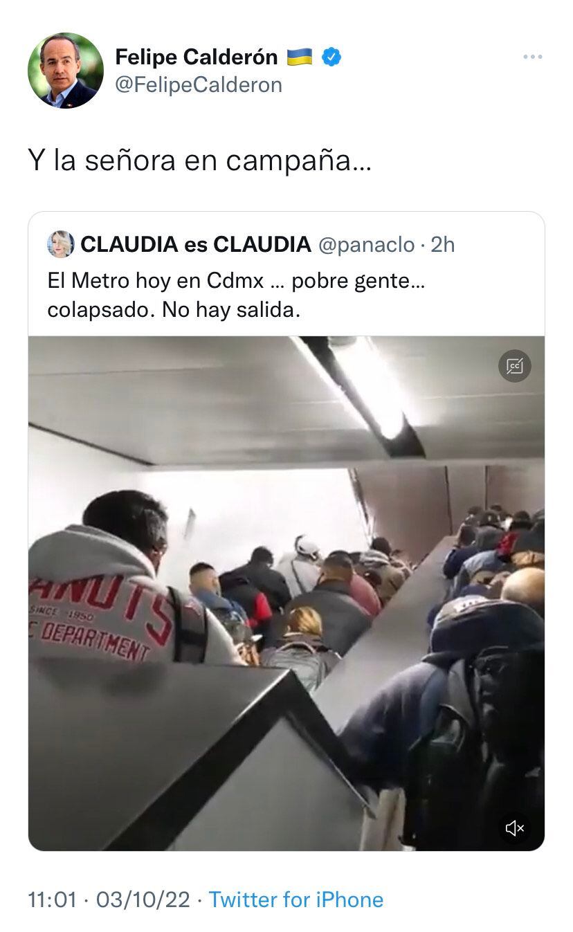 Felipe Calderón sobre retrasos en la Línea 7 del Metro CDMX