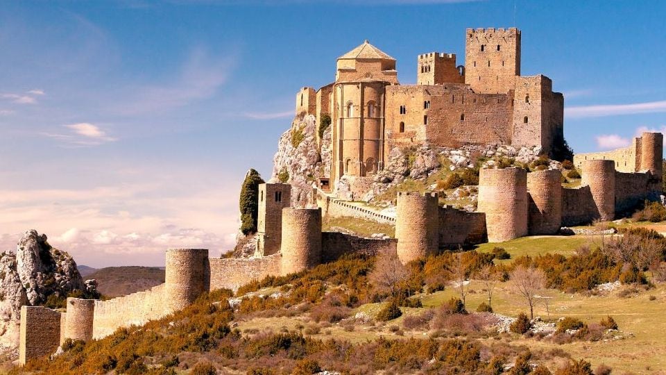 El castillo de Loarre en Huesca, España (Turismo de Aragón).