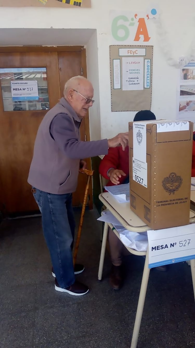 Un anciano de 94 años votó en Jujuy