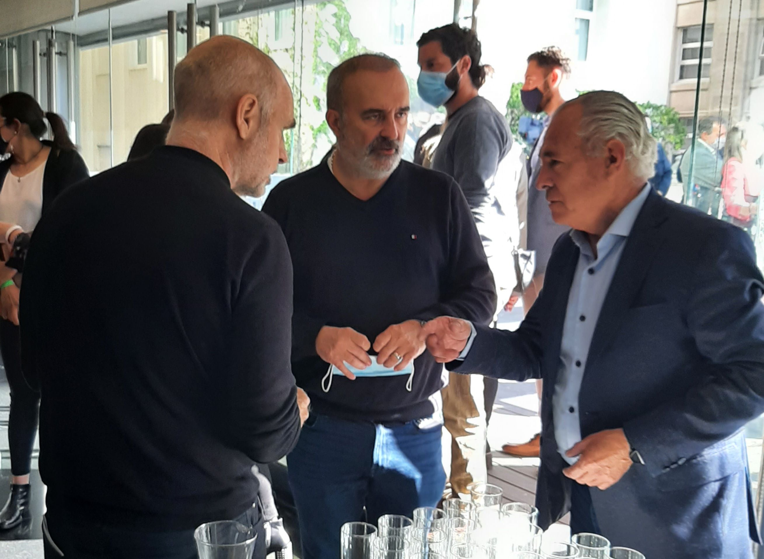 Horacio Rodríguez Larreta, Eduardo Macchiavelli y Mario Barletta