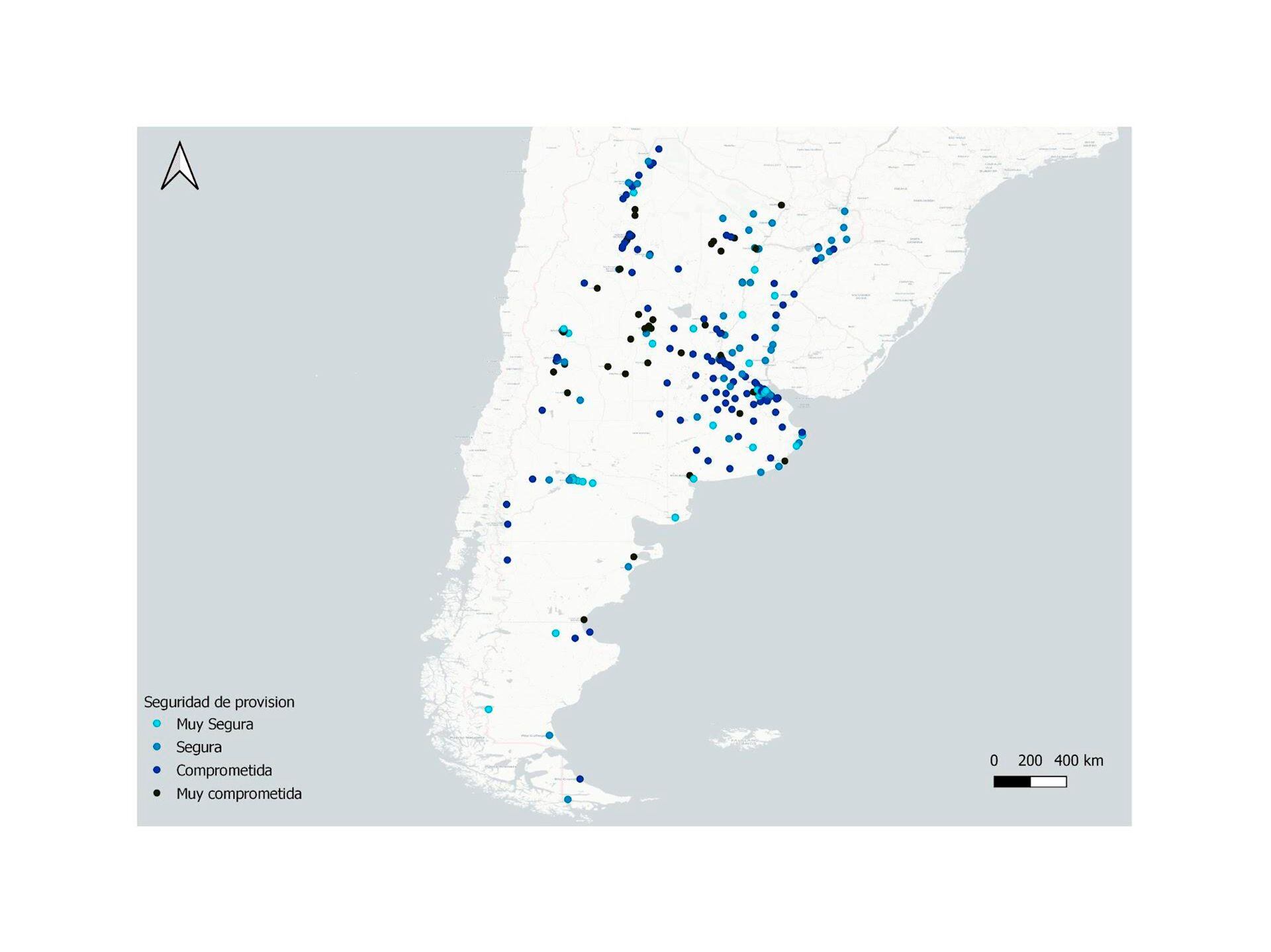 Water deficiencies map