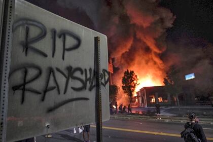 Las protestas del sábado en Atlanta (AP)