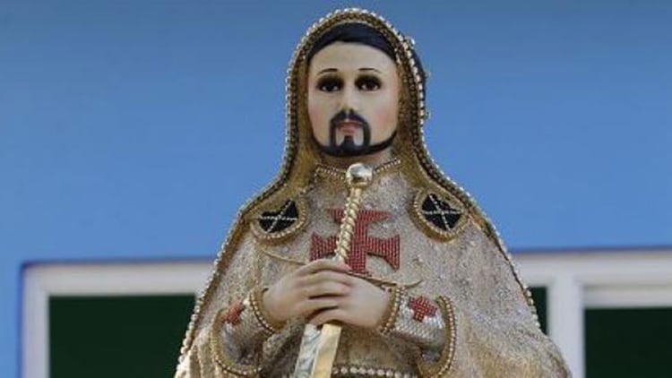 La figura que, supuestamente, representa a Nazario Moreno, personificado como santo (Foto: archivo)