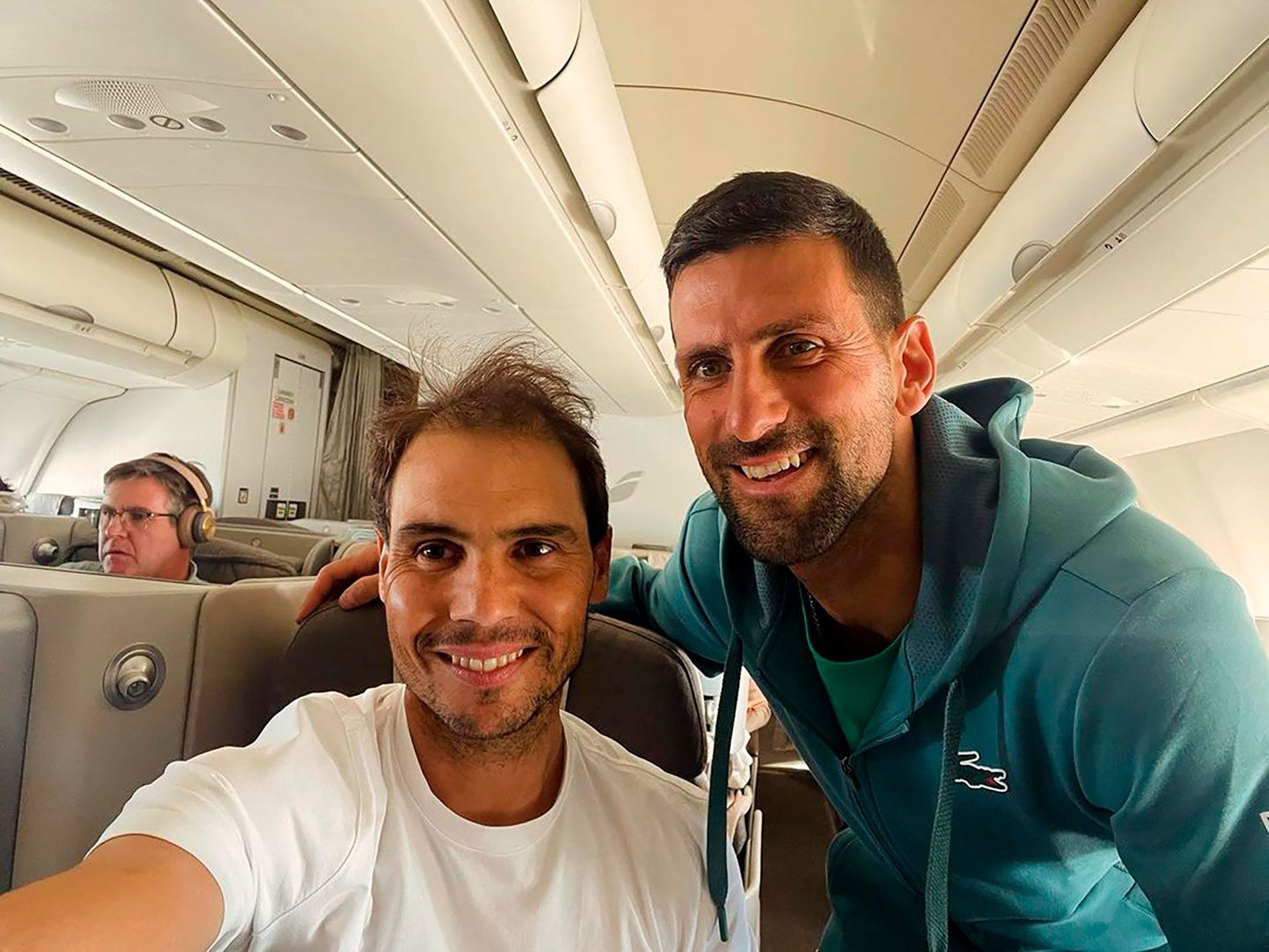 El inesperado encuentro entre Rafa Nadal y Novak Djokovic en un avión