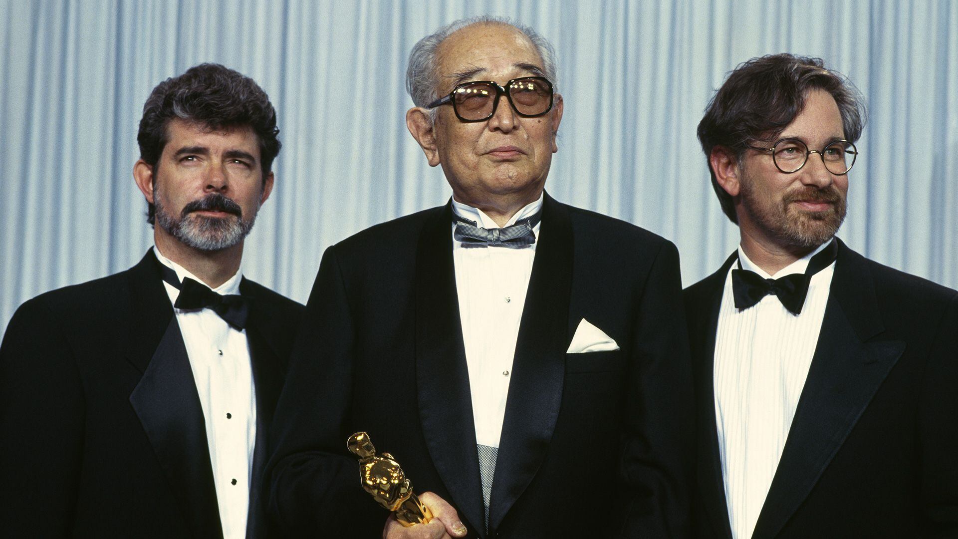 Akira Kurosawa junto a Georges Lucas y Steven Spielberg (Crédito: CHRISTOPHE D YVOIRE/Sygma via Getty Images)