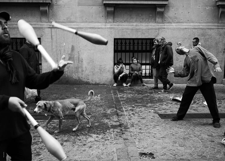 PABLO PIOVANO. CABA. Julio 2018. Protesta frente a la Legislatura porteña, bajo la consigna “El arte callejero no es delito”, contra el proyecto de Ley 1664-J-18 impulsado por Horacio Rodríguez Larreta, que prevé la modificación del Código Contravencional