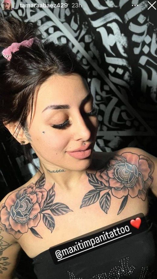 Tamara Báez lució el nuevo tatuaje que se hizo