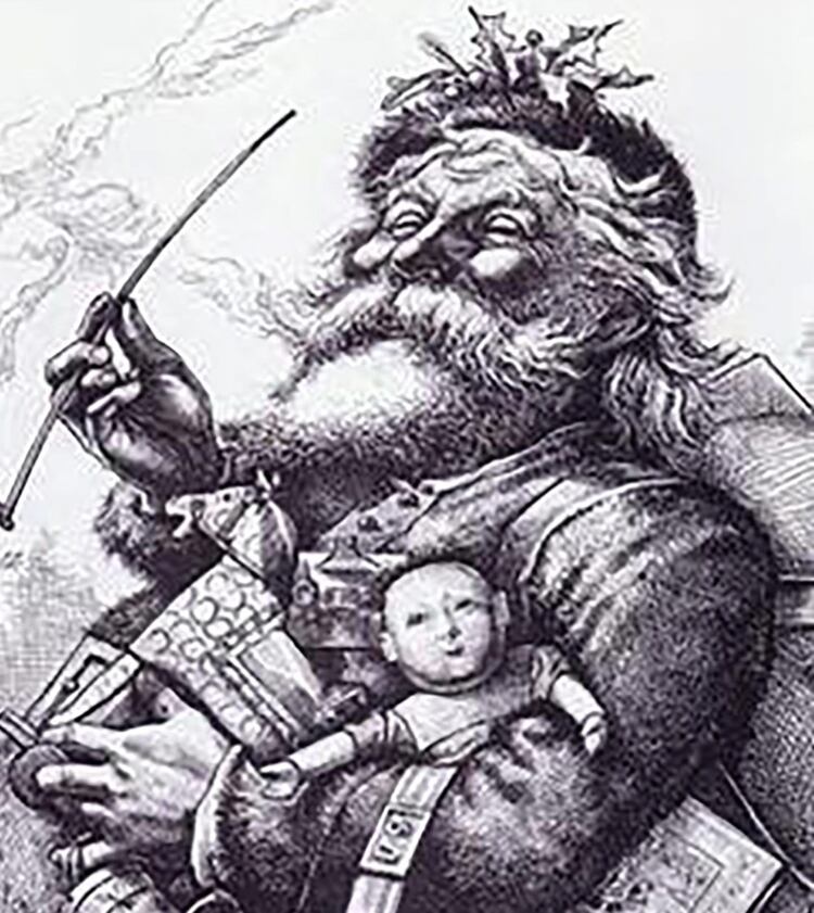 Caricatura de Papá Noel realizada por Thomas Nast
