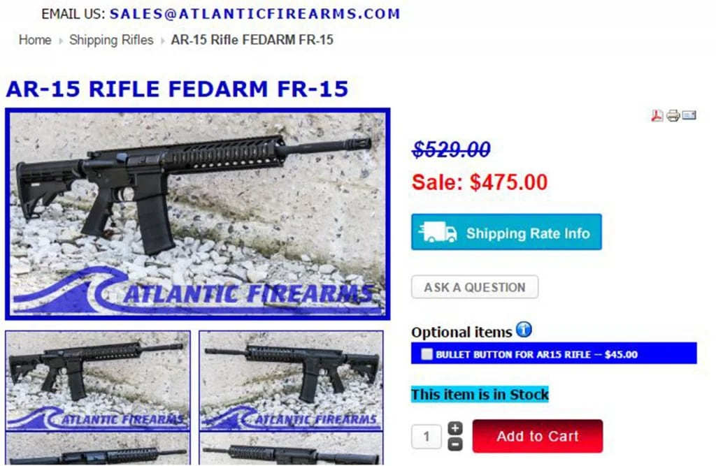 El rifle AR-15 se puede comprar por internet por menos de USD 500 (Atlantic Firearms)