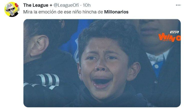 Los mejores memes que dejó la victoria de Millonarios ante Junior en la final de la Copa BetPlay. Imagen: @LeagueOfi.