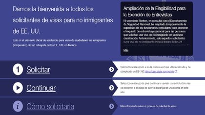(Foto: captura de pantalla sitio web de la Embajada de EEUU en México)