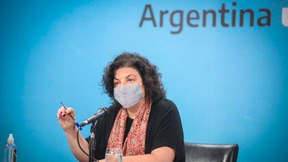 La ministra de Salud, Carla Vizzotti, encabezó todas las reuniones con los laboratorios durante los últimos días 