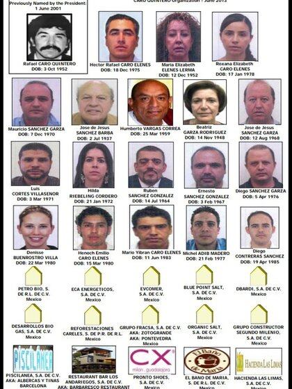 Los familiares y sus empresas fueron sancionadas en 2013 (Foto: OFAC)