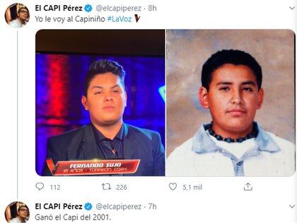 El Capi Pérez sorprendió con su foto de niño y la imagen del ganador de "La Voz"
