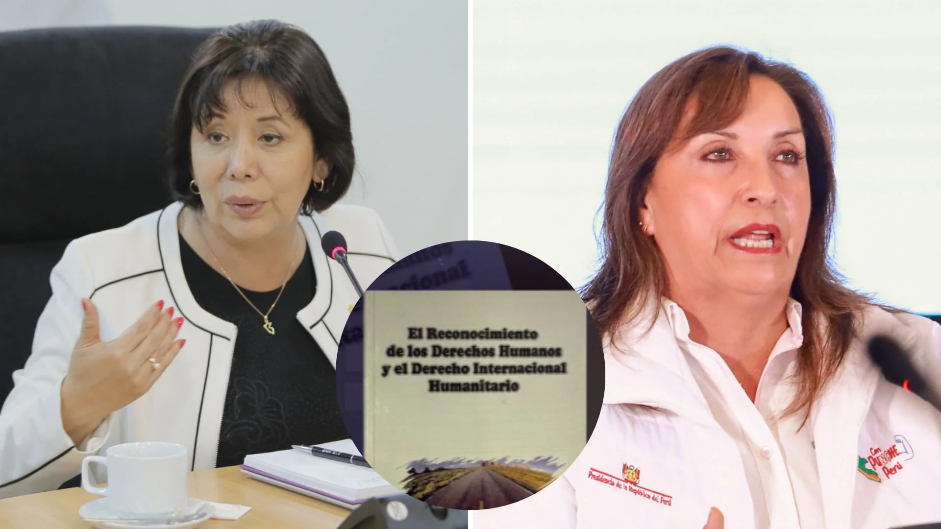 La ministra de la Mujer, Nancy Tolentino se pronunció sobre la denuncia de un presunto plagio de un libro. | Composición Infobae Perú