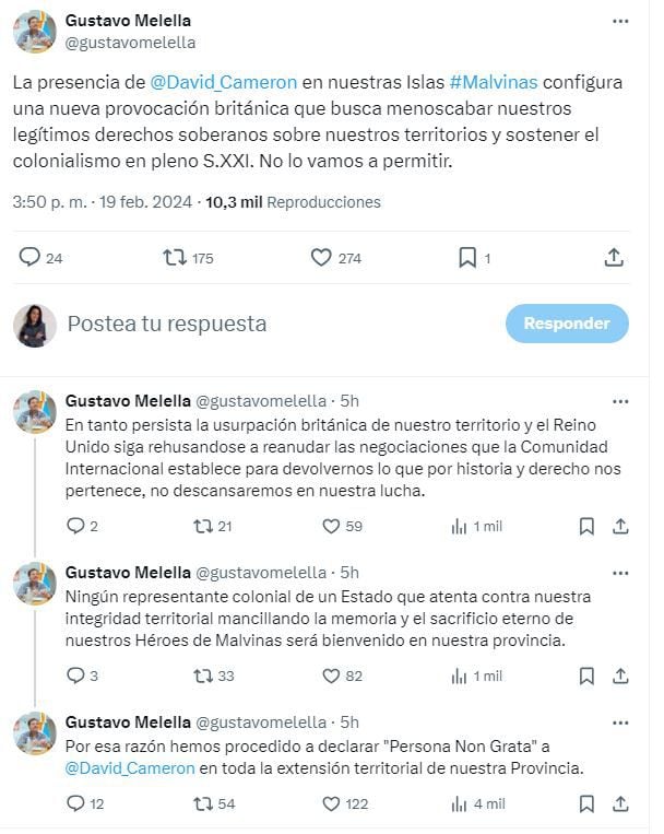Tuits Gustavo Melella