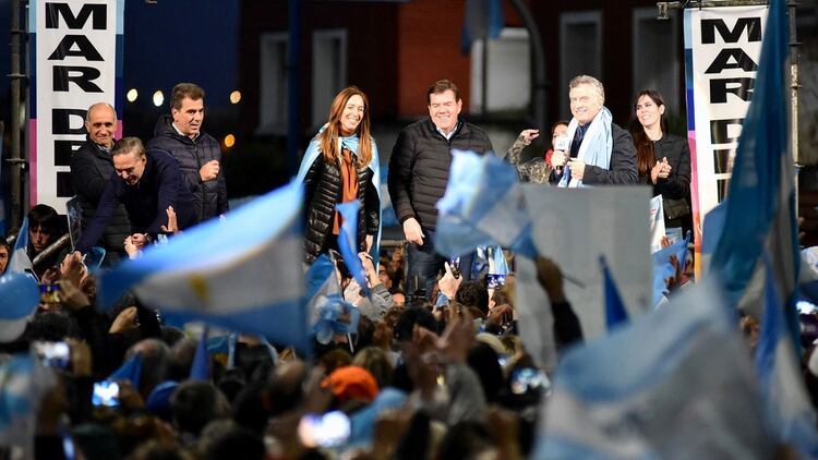 Mauricio Macri junto a Vidal en Mar del Plata (Juntos por el Cambio)