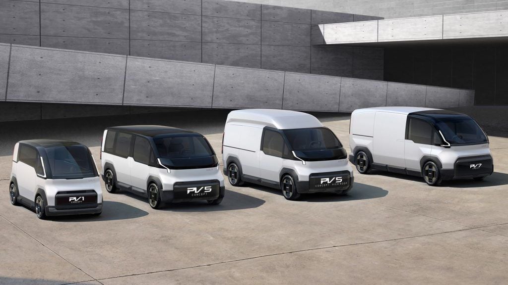 KIA presentó un auto modular ideal para labores de entrega de paquetes, transporte y uso público. (KIA)