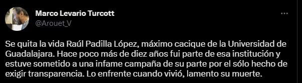 Marco Levario recordó sus diferencias con Padilla López (Twitter/@Arouet_V)