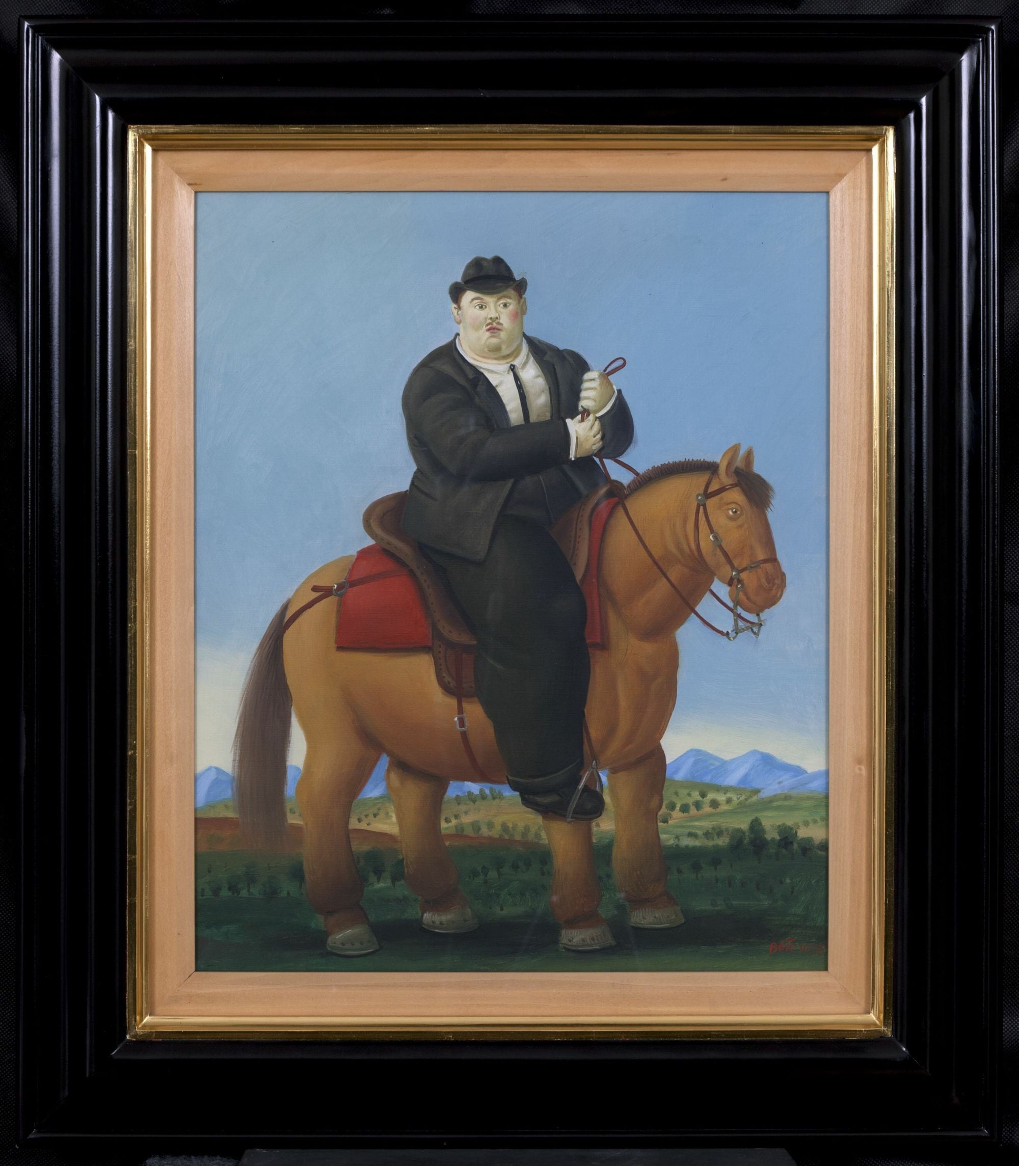 ‘Hombre a Caballo’, pintura donada por Fernando Botero al Banco de la República en 1998-crédito de colecciones del Banco de la República.