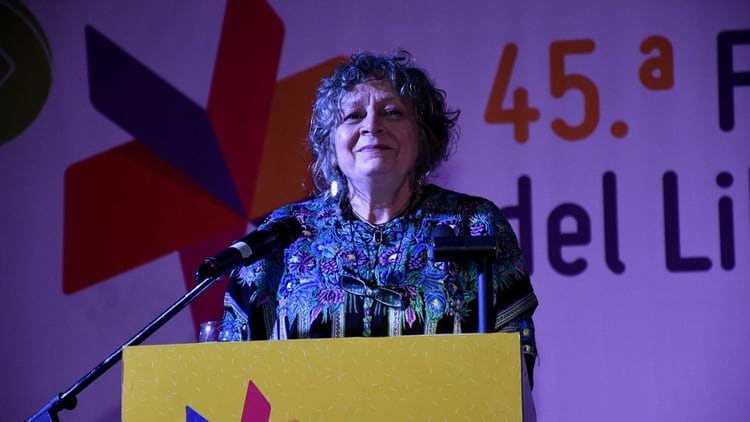 Rita Segato, en la Feria del Libro de este año, dando su discurso inaugural