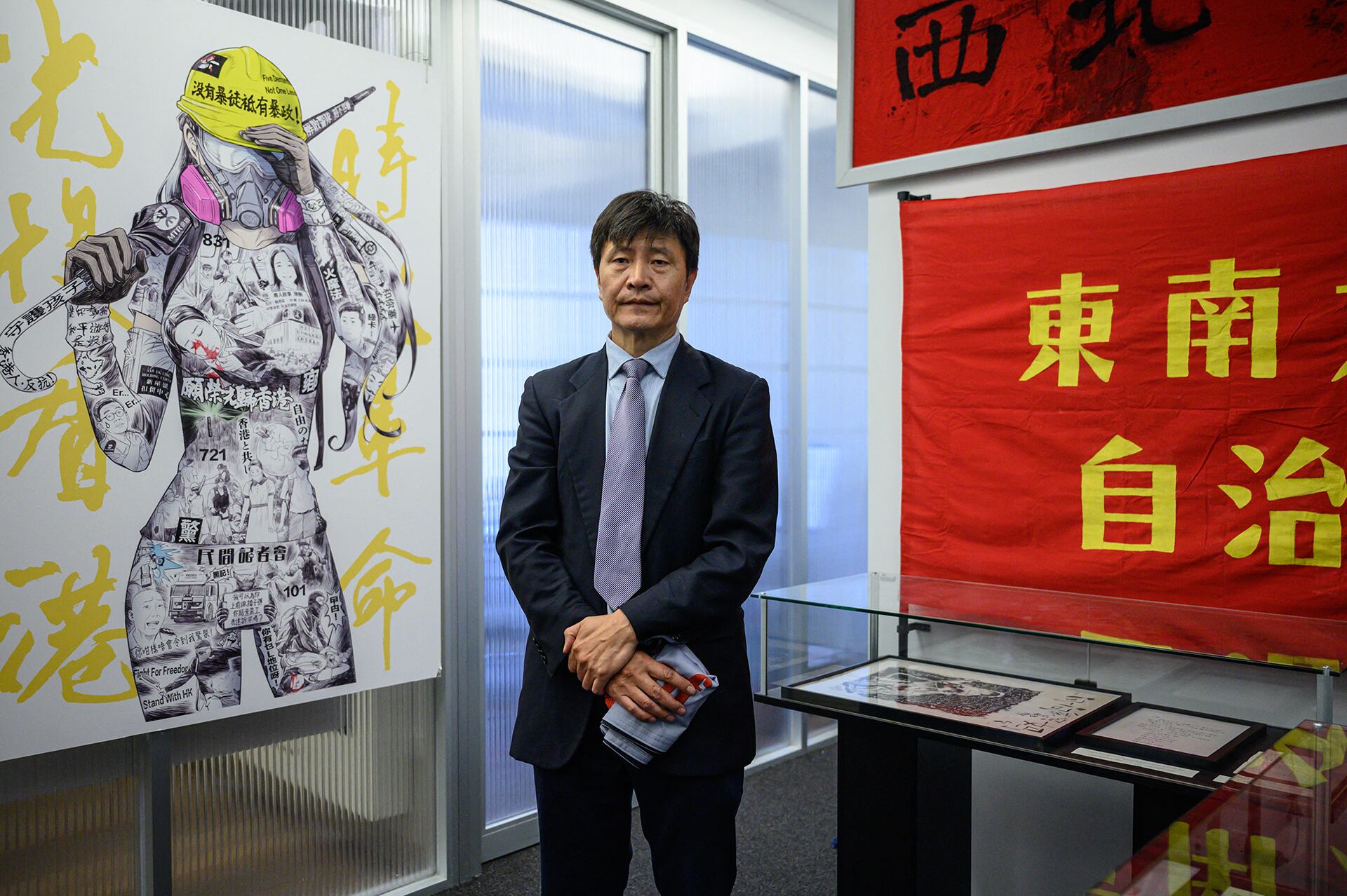 El activista de derechos humanos Zhou Fengsuo participó de la apertura del Museo Conmemorativo de Tiananmen del 4 de junio en Nueva York (Ed Jones/ AFP)