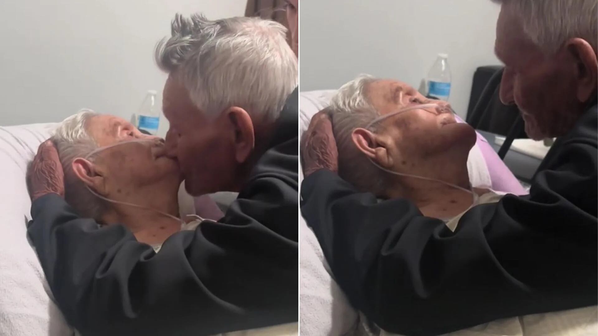 Un abuelita se despide de su esposa después de 73 años juntos de matrimonio. (TikTok)