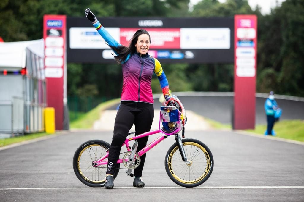 At the end of May, Mariana Pajón plans to participate in the first qualifications of the BMX World Cup in Glasgow, UK. Photo: courtesy