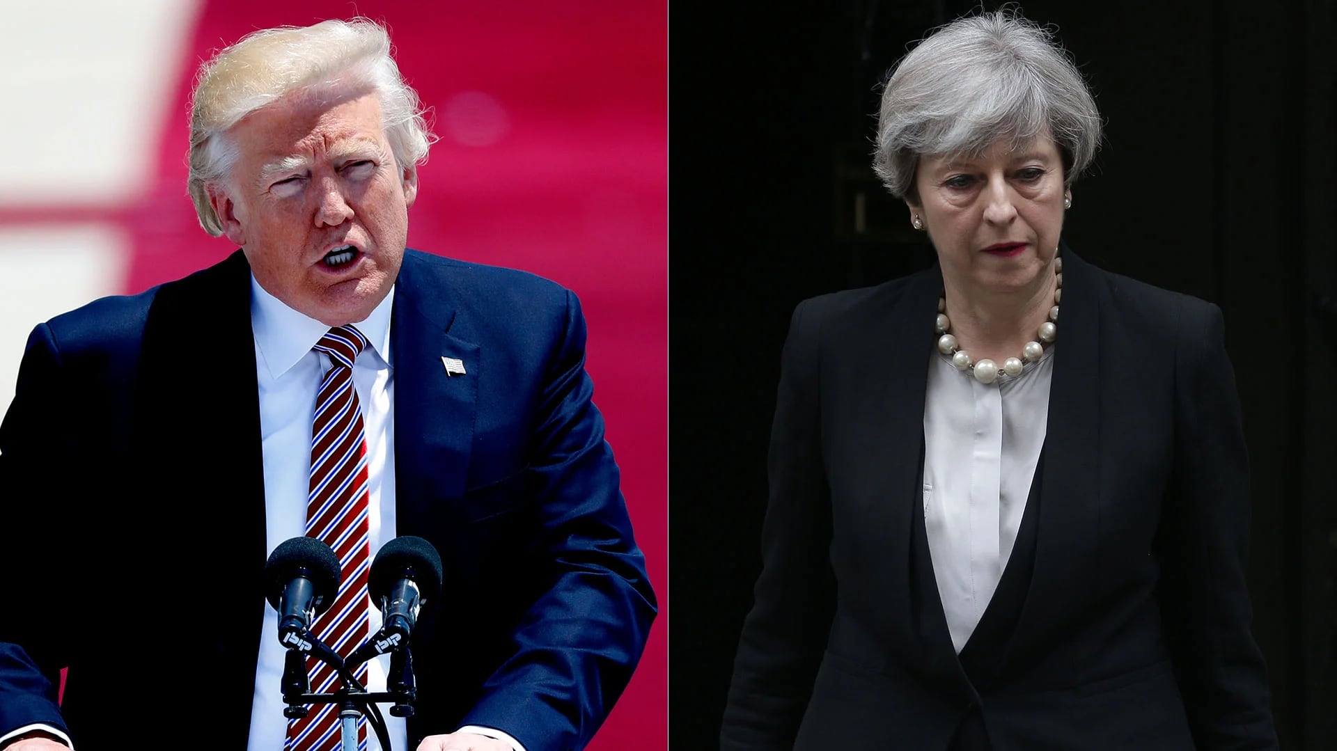 Donald Trump y Theresa May (AFP)