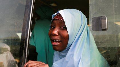 A rescued JSS Jangebe schoolgirl reacts after arriving in Jangebe, Zamfara, Nigeria March 3, 2021. REUTERS/Afolabi Sotunde     TPX IMAGES OF THE DAY