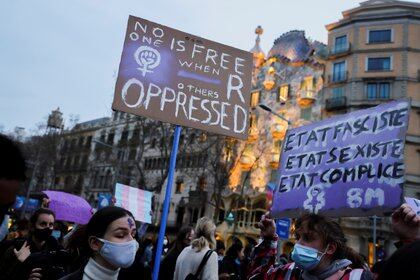 Protestas en Barcelona, España por el Día Internacional de la Mujer. REUTERS/Nacho Doce