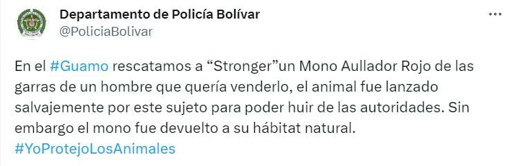 Policía de Bolívar en Twitter