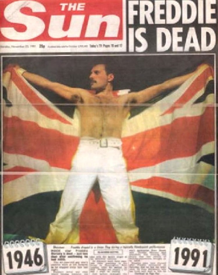 La muerte del artista, en la portada de The Sun