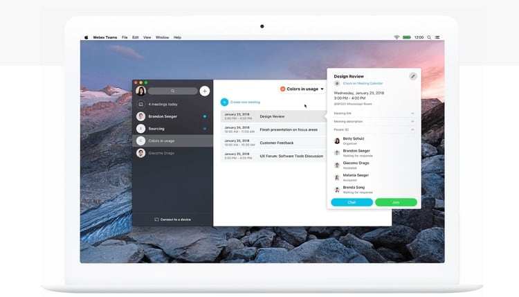 Webex Teams facilita el seguimiento de los mensajes compartidos.
