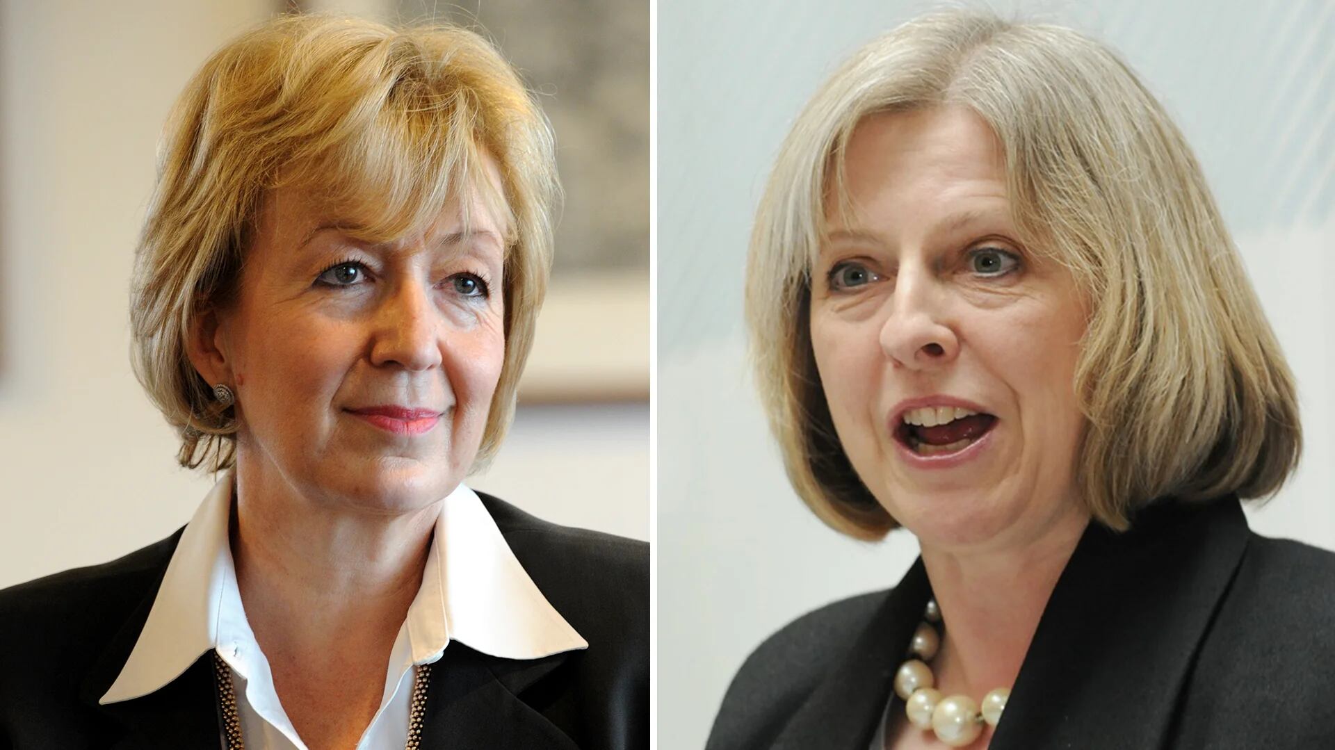 Andrea Leadson y Theresa May, las aspirantes a suceder a David Cameron como primer ministro