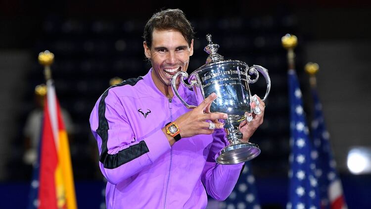Rafael Nadal tiene 19 títulos de Grand Slam y su último trofeo de este calibre lo obtuvo al ser campeón del US Open 2019 (USA TODAY Sports)