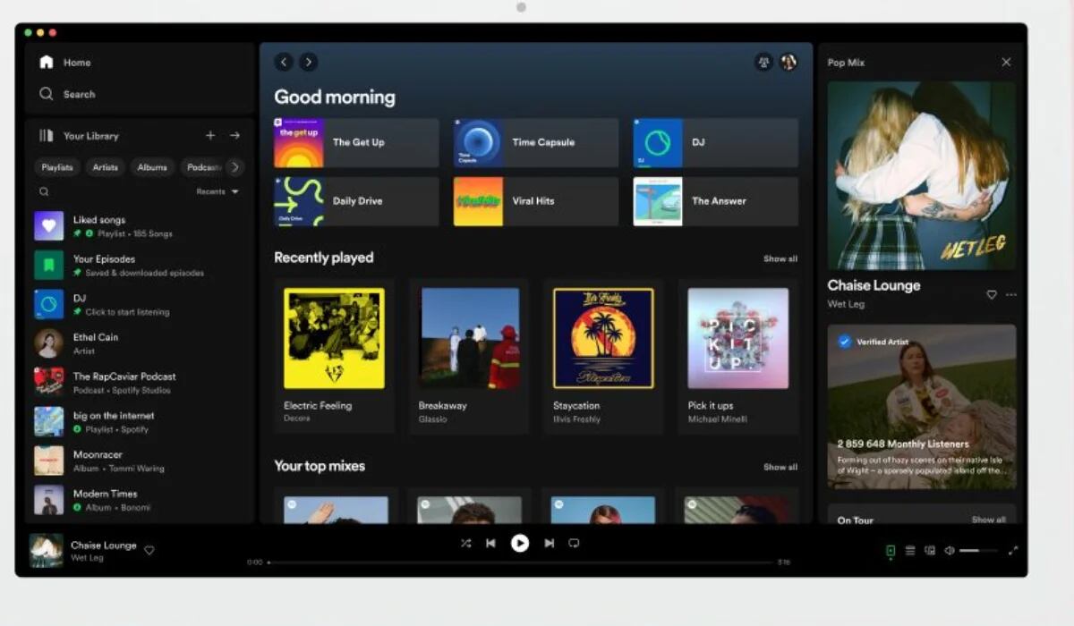 Spotify se renueva en computadores con ”Tu biblioteca y Reproduciendo ahora”