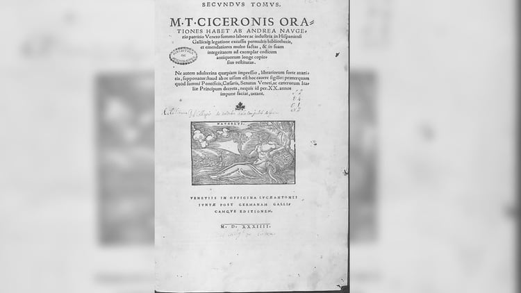 Un incunable con textos de Cicerón del 1500, disponible completo en RODNA